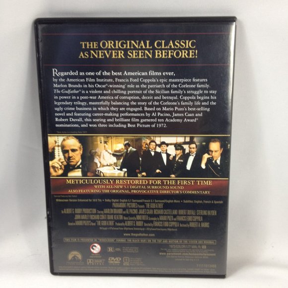 The Godfather - Widescreen - 1972/2008 Remastered - DVD - Used - Picture 2 of 3